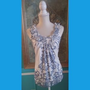 Blue and white tank top